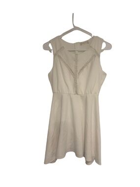 Altar'd State Cream Asymmetrical Lace Detail Dress